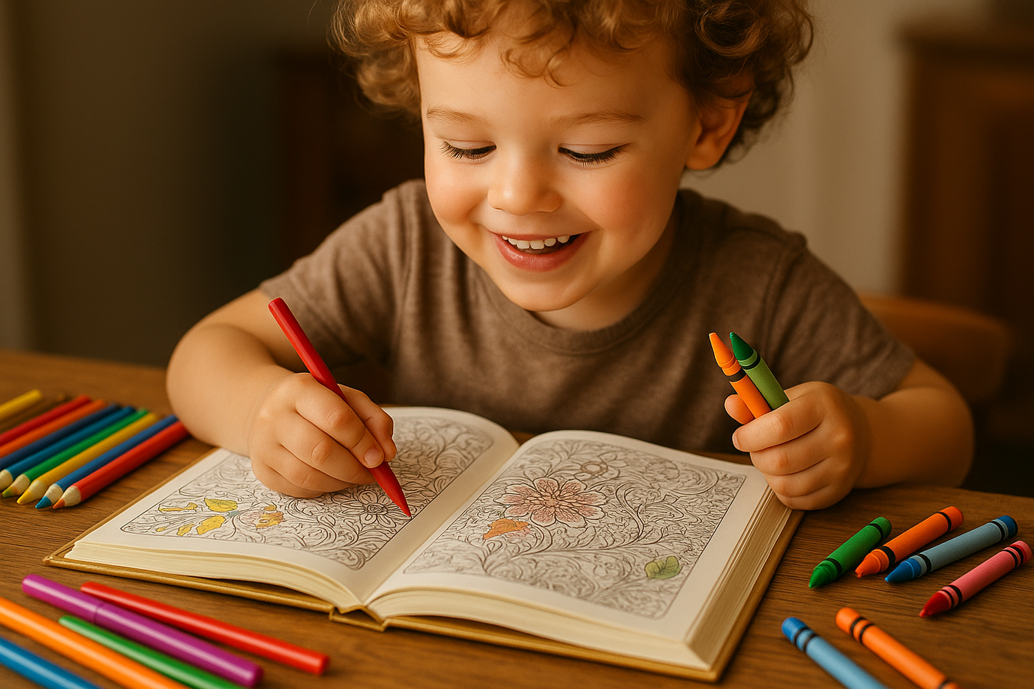 a kid coloring its premium doloring book 