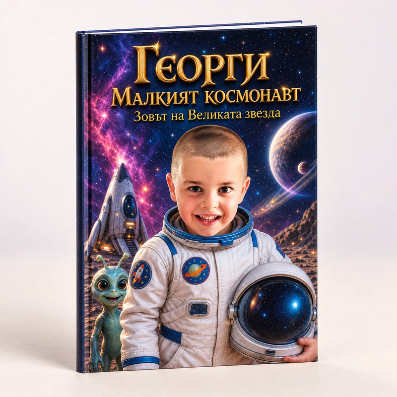 Персонализирана книжка „Зовът на Великата звезда“ с твърди корици — пример за Георги