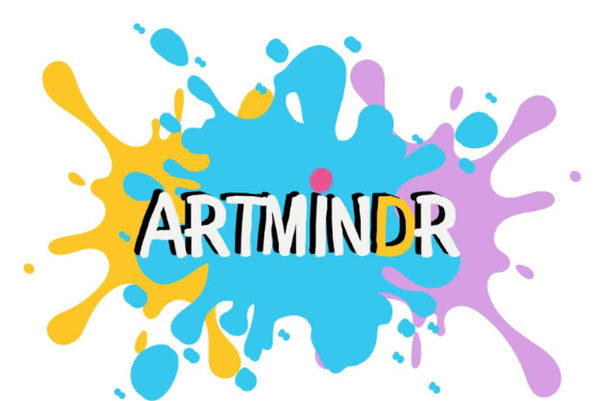 Colorful splashes with 'ARTMINDR' text in the center